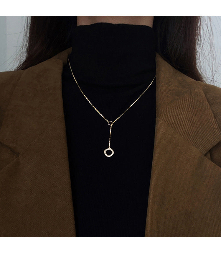 Geometric Irregular Circle Necklace for Women, Niche Design