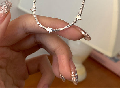 Broken Silver Five-Pointed Star Bracelet for Women Fashionable