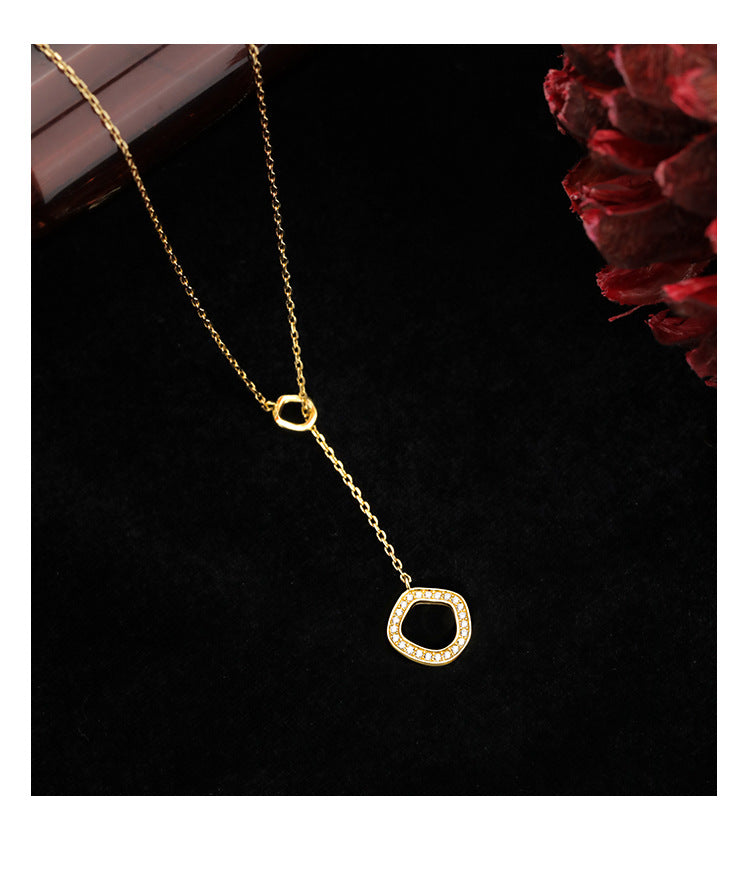 Geometric Irregular Circle Necklace for Women, Niche Design