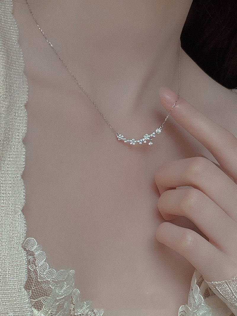 Full Diamond Galaxy Smile Shooting Star Necklace for Women
