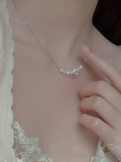 Full Diamond Galaxy Smile Shooting Star Necklace for Women