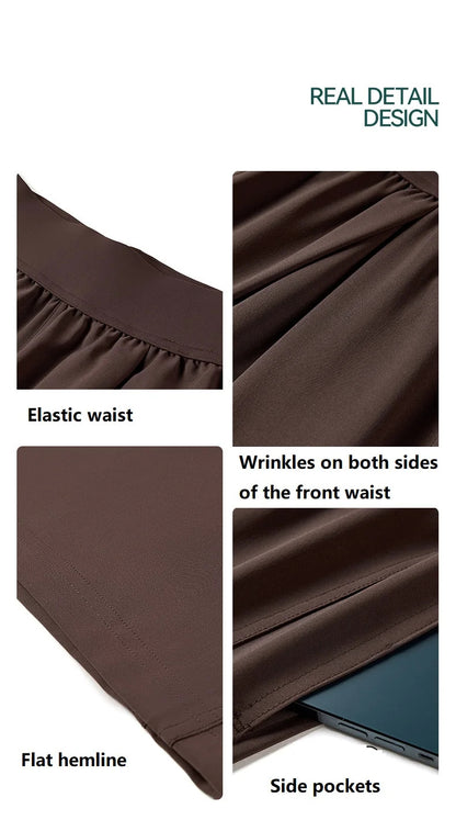 Spring Summer Straight Wide Leg Pants Women's High Waist Slimming Sports Trousers Breathable Draping Loose Casual Yoga Pants