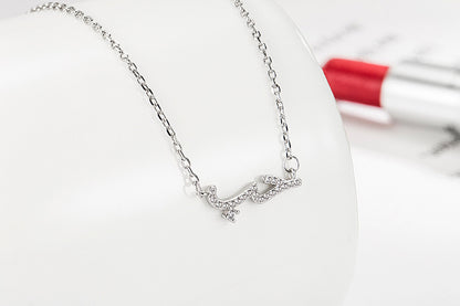 Inlaid Diamond Wave Branch Necklace for Women