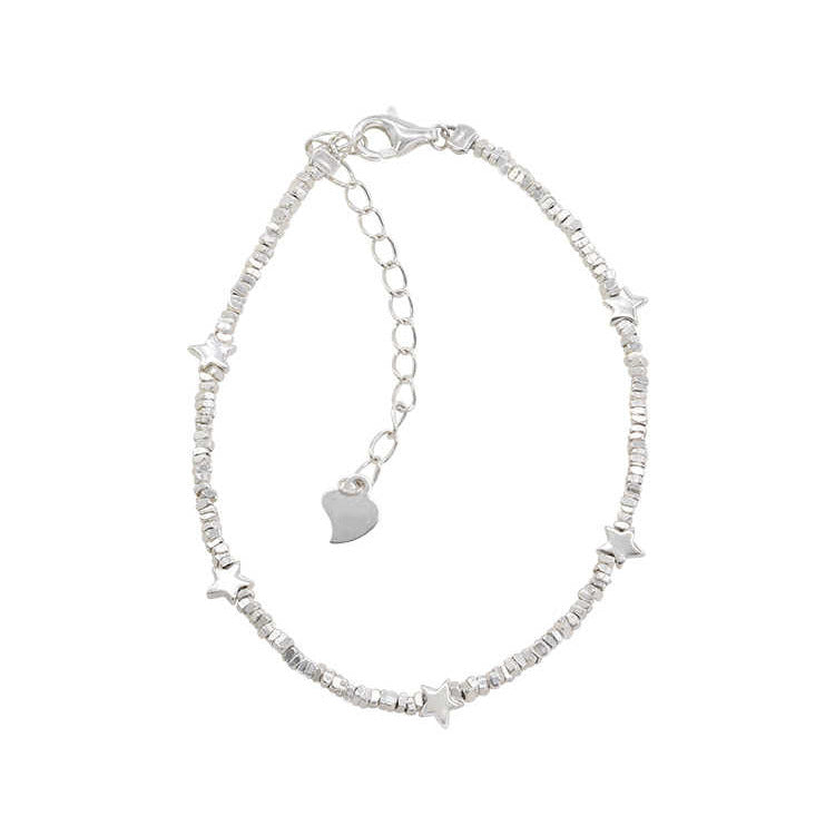 Broken Silver Five-Pointed Star Bracelet for Women Fashionable