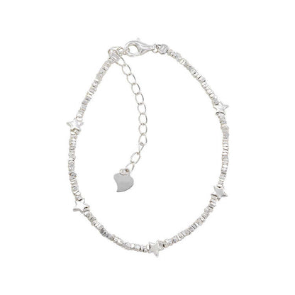 Broken Silver Five-Pointed Star Bracelet for Women Fashionable