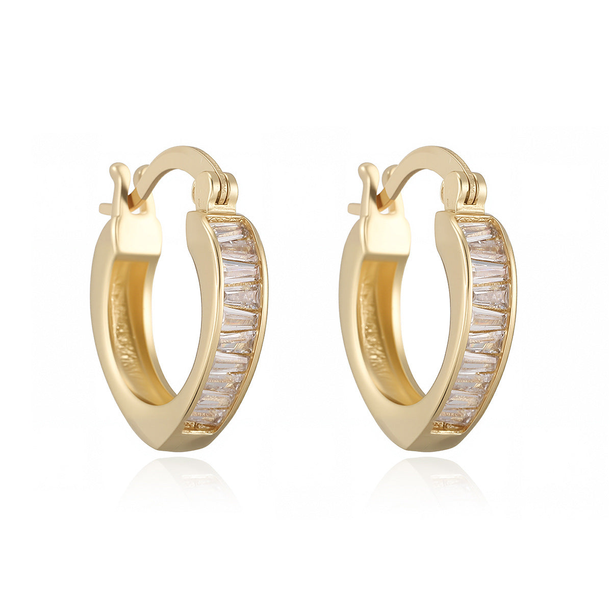 18K Gold Plated Copper Zircon Earrings for Women INS Internet Celebrity Personality Versatile Earrings New