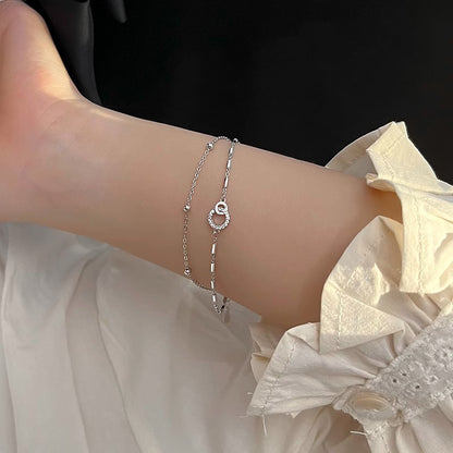 Double Layer Stacked Interlocking Bracelet for Women