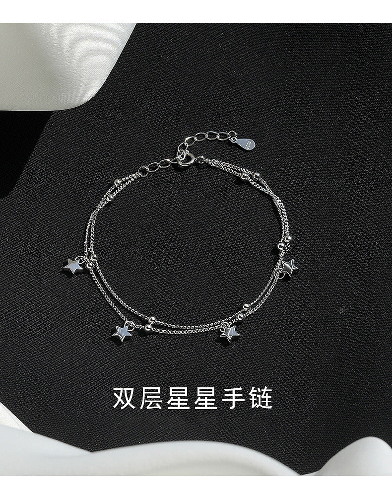 Five-Pointed Star Round Bead Double-Layer Bracelet Jewelry