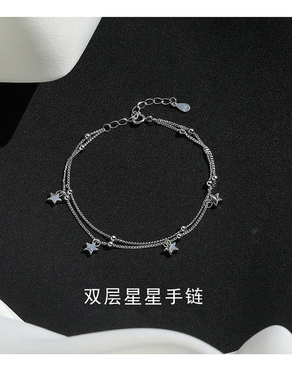 Five-Pointed Star Round Bead Double-Layer Bracelet Jewelry