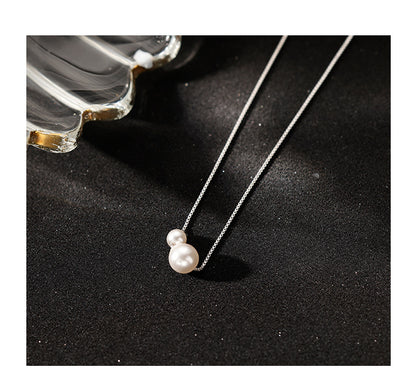 Two Pearl Necklace for Women Fashion Simple Light Luxury Niche Design
