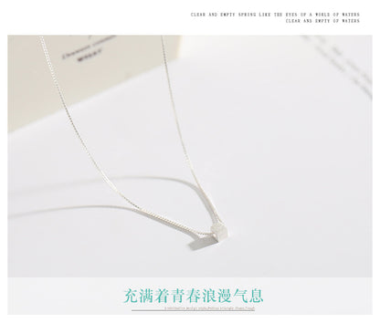 Simple Geometric Sugar Cube Necklace for Women
