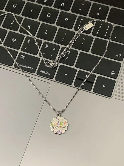 Lucky Flower Letter Lucky Necklace for Women