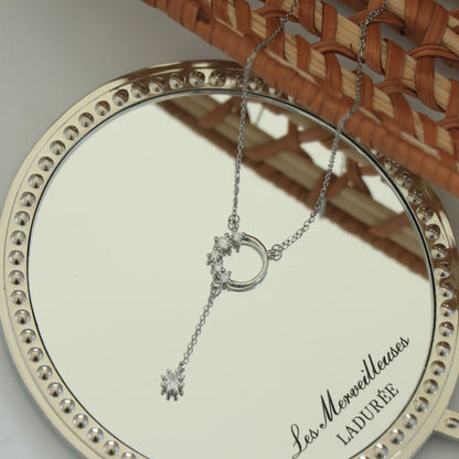Deeply Passionate Circle Tassel Zircon Necklace for Women