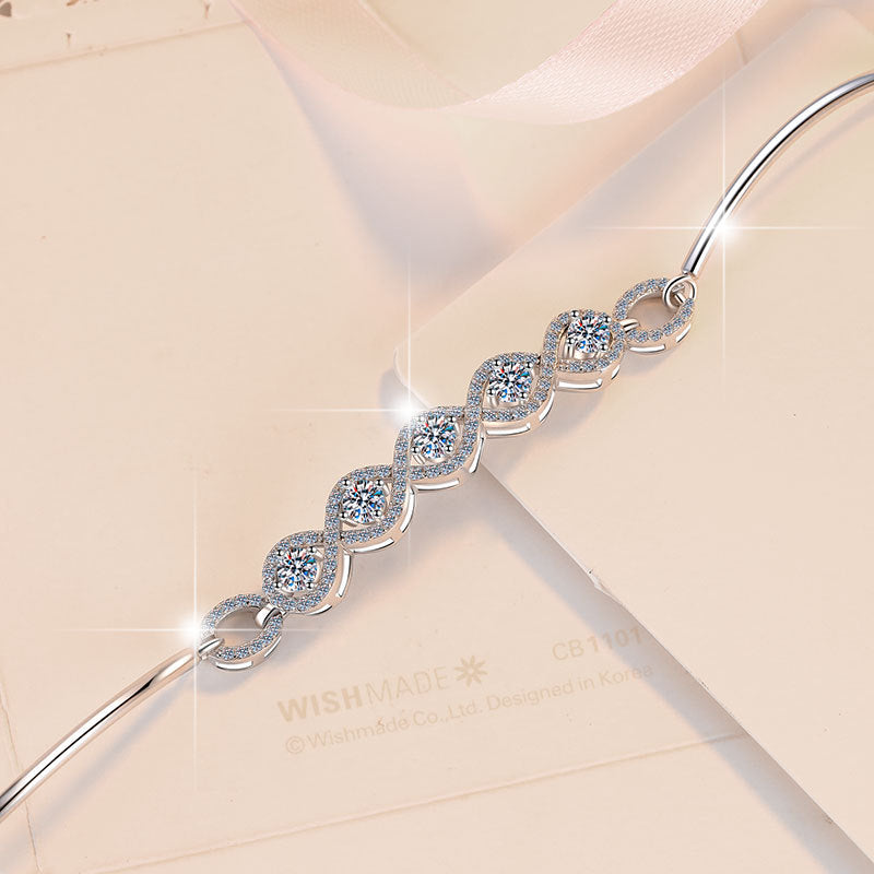 European and American S925 Sterling Silver Jewelry Fashion High-end Starry Sky Bracelet Cross-border Source Moissanite Bracelet