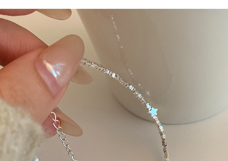 Broken Silver Five-Pointed Star Bracelet for Women Fashionable