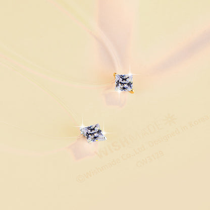 Mermaid Tears Princess Cut Invisible Fish Line Moissanite Pendant S925 Silver Necklace