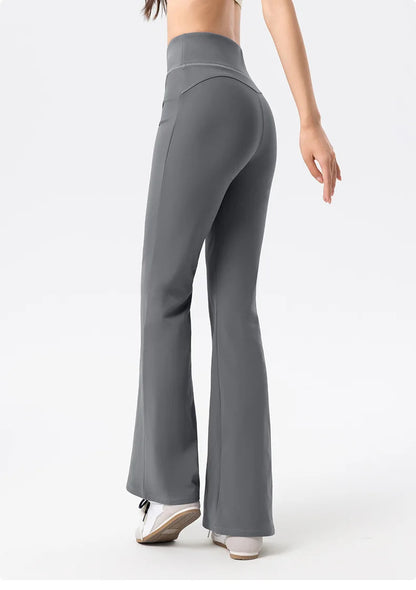 Plus Fleece Yoga Pants Bell Bottom Warm Insulated Autumn Winter Wear Slim Fit Flared Pilates Exercise Leisure Trousers Bootcut