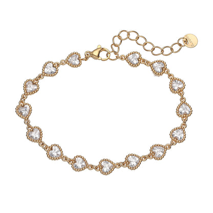 Niche High-End Versatile Fashionable Luxury Heart Zircon Stainless Steel Bracelet for Women
