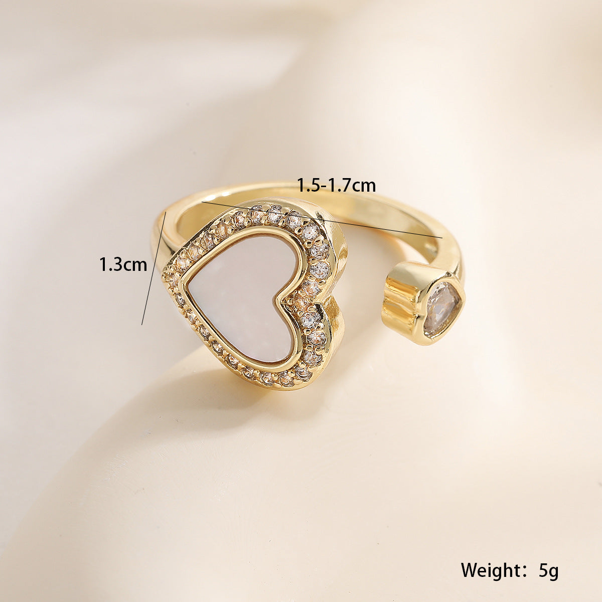 Vintage Heart Geometric Open Ring INS Internet Celebrity Versatile Personality Ring