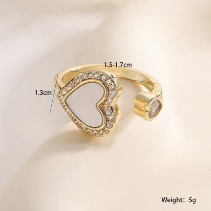 Vintage Heart Geometric Open Ring INS Internet Celebrity Versatile Personality Ring