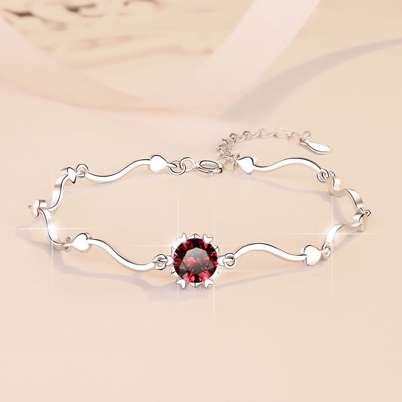 Korean Fashion Moissanite Jewelry Snowflake D Color 1 Carat Hand Jewelry S925 Sterling Silver Bracelet for Women