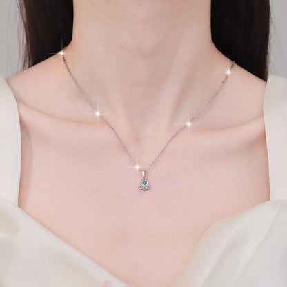 S925 Sterling Silver Necklace Cute Sweet Bear Paw Moissanite Pendant Full Moissanite Fashion Jewelry Wholesale