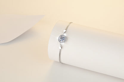s925Sterling Silver Bracelet1Carat Plated pt950Fashion Versatile Jewelry Manufacturer Cross-Border Moissanite Hand Jewelry Wholesale