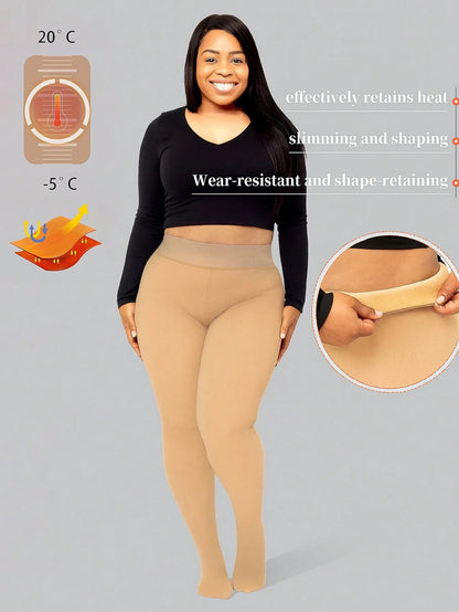 Plus Size thermal stockings Warm Tights Pants Feet Fleece Lined Winter Leggings Extra Warm Long Socks Pants Women pantyhose