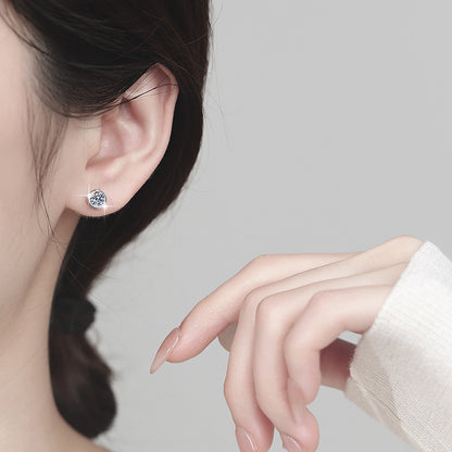 Small Bubble Earrings S925 Sterling Silver Earrings for Women Simple Fashion Encrusted Moissanite Earrings Jewelry