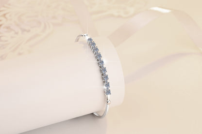 S925 Sterling Silver Bracelet Adjustable Personality Fashion Jewelry Wholesale Live Streaming Cross-Border Moissanite Bracelet for Women