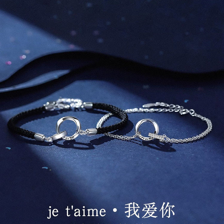 French I Love You Mobius Couple Bracelet for Men and Women