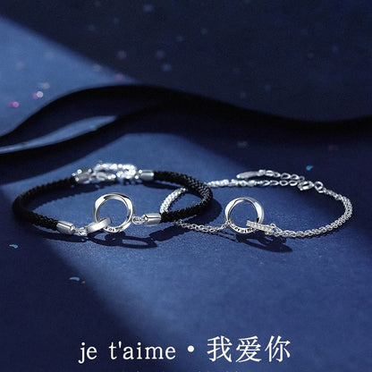 French I Love You Mobius Couple Bracelet for Men and Women