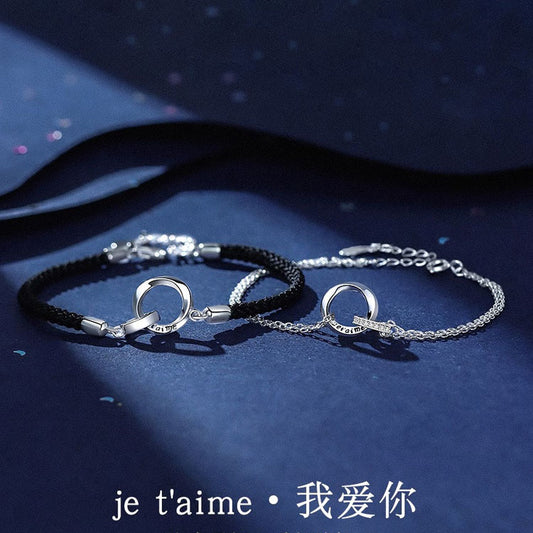 French I Love You Mobius Couple Bracelet for Men and Women