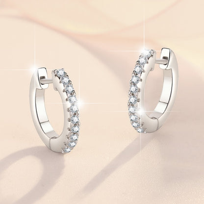 S925 Sterling Silver Earrings Ear Jewelry Ear Clips Round Geometric Simple Fashion Moissanite Jewelry Stud Earrings for Women