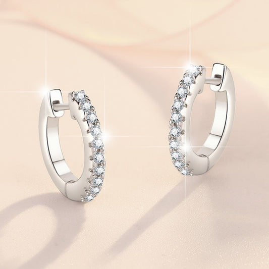 S925 Sterling Silver Earrings Ear Jewelry Ear Clips Round Geometric Simple Fashion Moissanite Jewelry Stud Earrings for Women