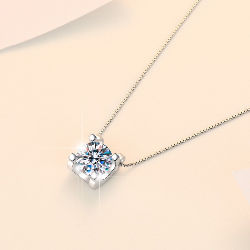 S925 Sterling Silver Women's Necklace Moissanite Bull Head Vintage Pendant GRA Hot Sale Ins Jewelry Wholesale Rococo Style