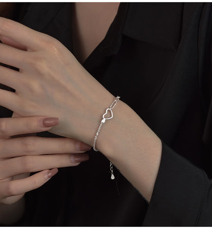 Gypsophila Cube Heart Stitching Bracelet for Women
