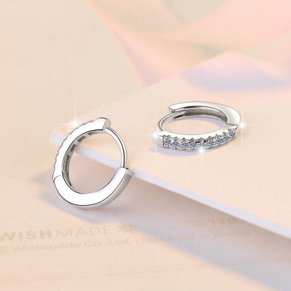 S925 Sterling Silver Earrings Ear Jewelry Ear Clips Round Geometric Simple Fashion Moissanite Jewelry Stud Earrings for Women