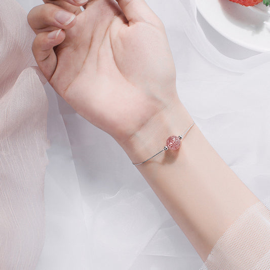 Strawberry Crystal Bracelet Women's High-end Niche Design