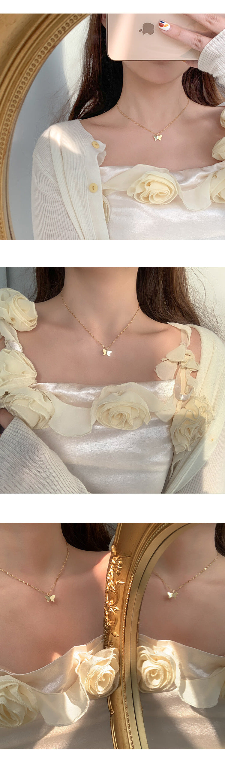 Woven Chain Butterfly Necklace Female Clavicle Chain Niche Design
