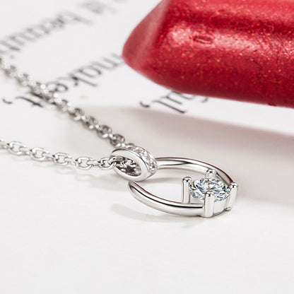 Sparkling Diamond Moon Necklace for Women