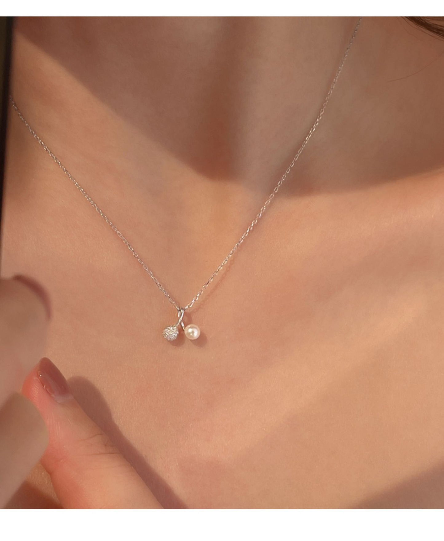 Korean Version Niche Design Small Cherry Pearl Necklace Women's