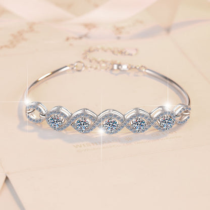 European and American S925 Sterling Silver Jewelry Fashion High-end Starry Sky Bracelet Cross-border Source Moissanite Bracelet