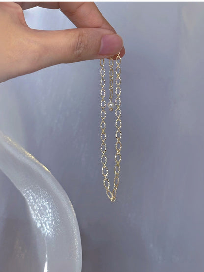 Plain Circle Sparkling Lace Pearl Bracelet for Women