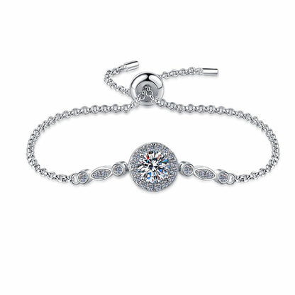 S925 Sterling Silver Bracelet Manufacturer Women's Korean Style Jewelry 1 Carat GRA Certificate Moissanite Bracelet