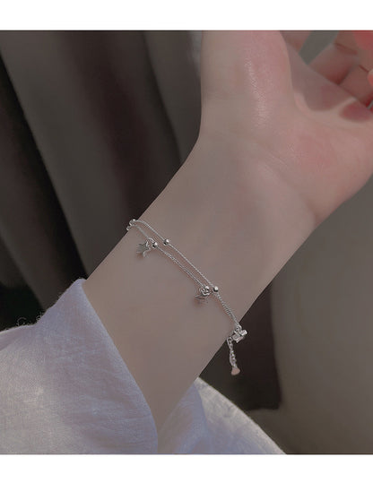 Five-Pointed Star Round Bead Double-Layer Bracelet Jewelry
