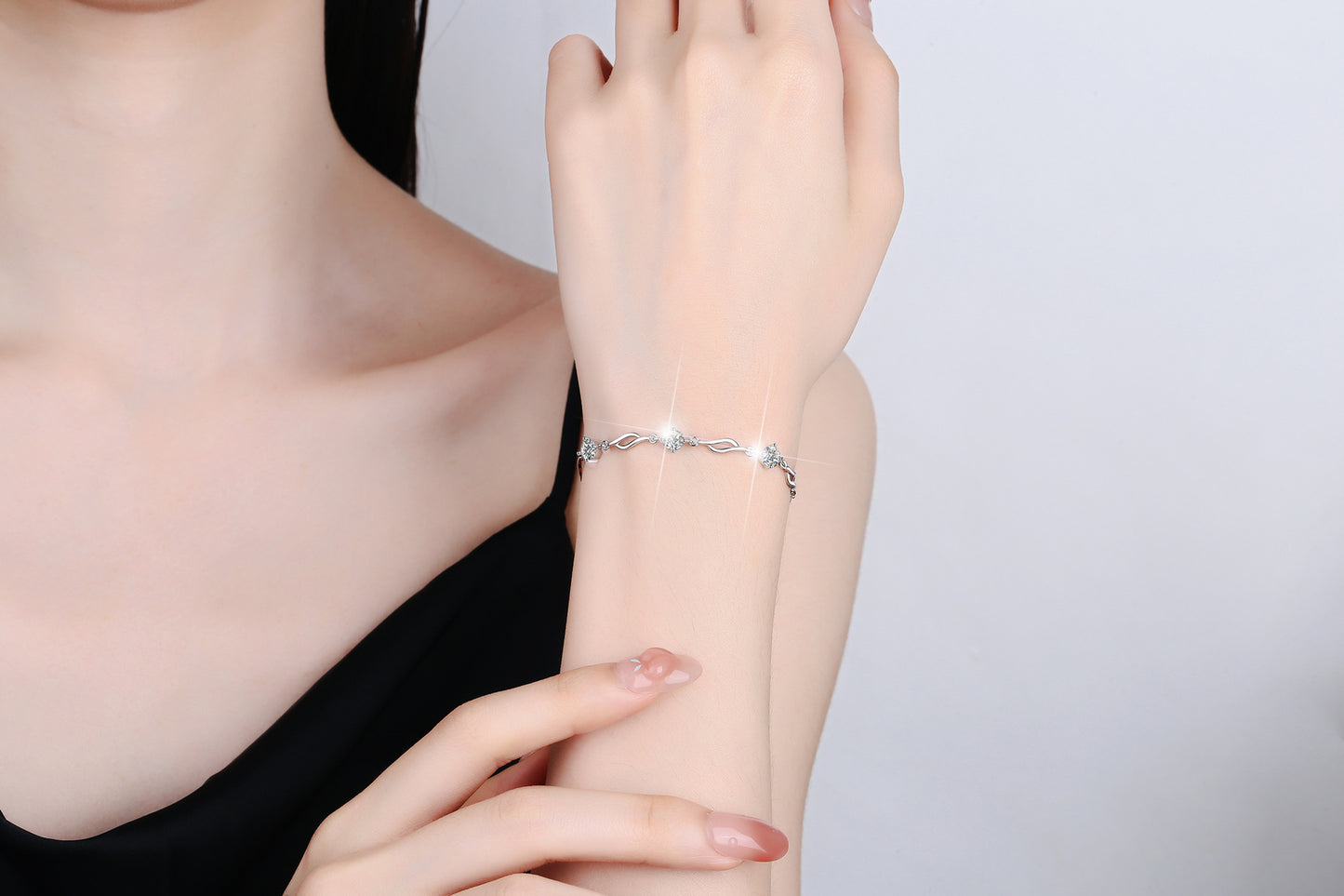 Pure Silver Bracelet S925 Jewelry Exquisite Fashion Seven Princess Jewelry Wholesale Cross-Border High-Grade Colorful Moissanite Hand Accessories