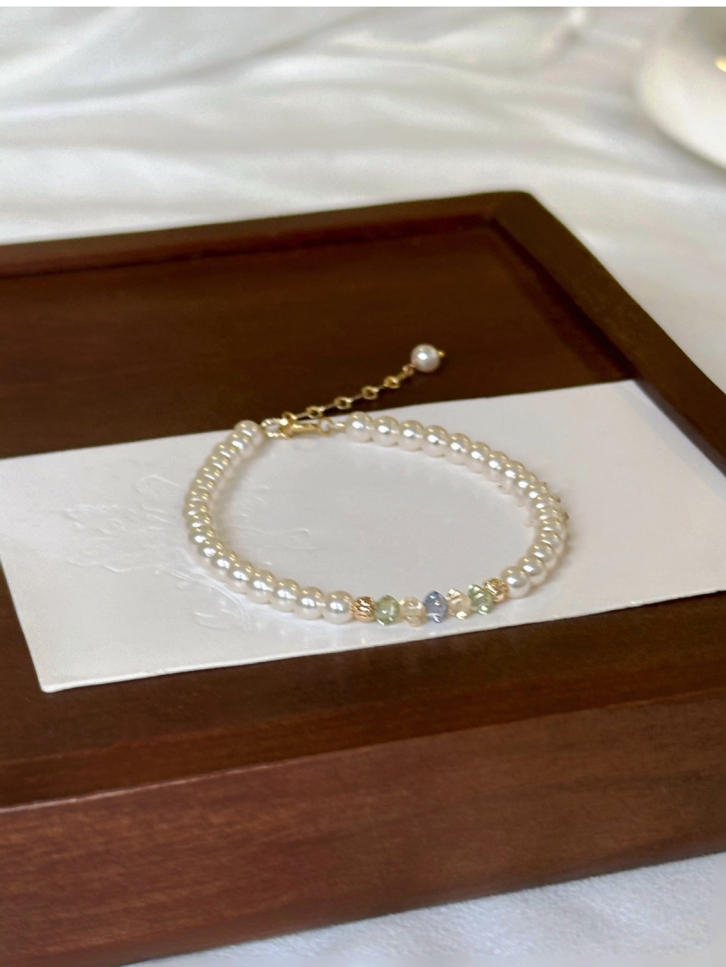 Pearl Colorful Czech Bead Patchwork Bracelet for Women