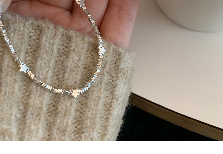 Broken Silver Five-Pointed Star Bracelet for Women Fashionable