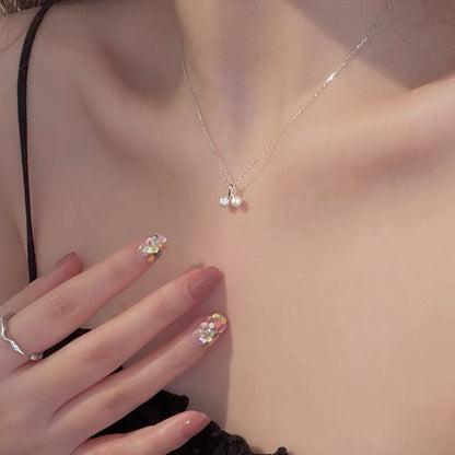 Korean Version Niche Design Small Cherry Pearl Necklace Women's